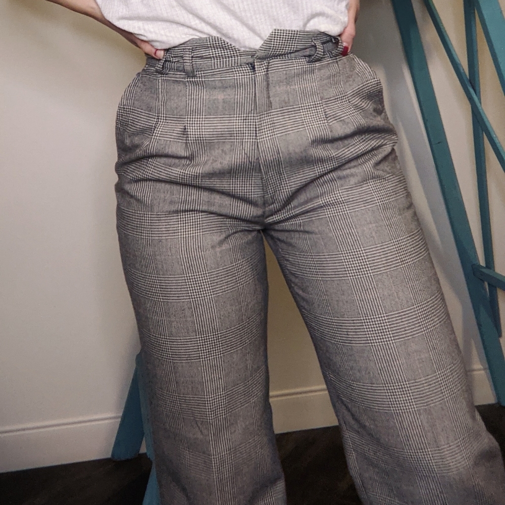 1980s VTG Plaid Trousers